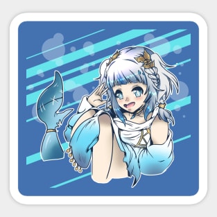 Vtuber Gawr Gura Greek Outfit Sticker